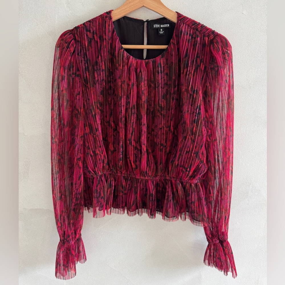 Steve Madden - Women's Pink Pleated Top